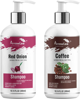ArrowLee Hair Damage Repair & Scalp Cleansing Shampoo Combo - Onion Shampoo & Coffee Shampoo(2 Items in the set)