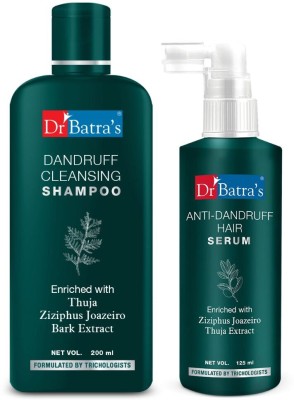Dr Batra's Dandruff cleansing Shampoo 200 ml and Anti Dandruff Hair Serum 125 ml (Men and Women)(2 Items in the set)