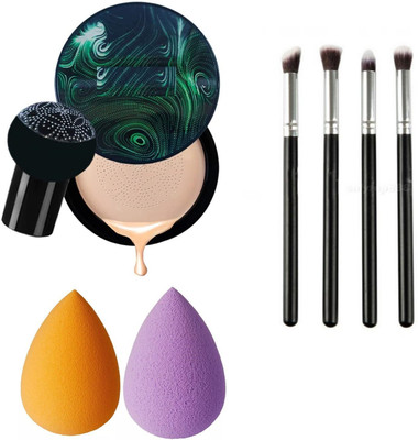 Lenon Combo Of 2 Makeup Sponge Puff & Sunisa Foundation With 4 Pcs Eye Makeup Brush(7 Items in the set)