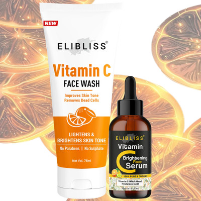 ELIBLISS Unlock the Benefits of Vitamin C:Gel Face Wash and Serum Combo for Vibrant Skin(2 Items in the set)