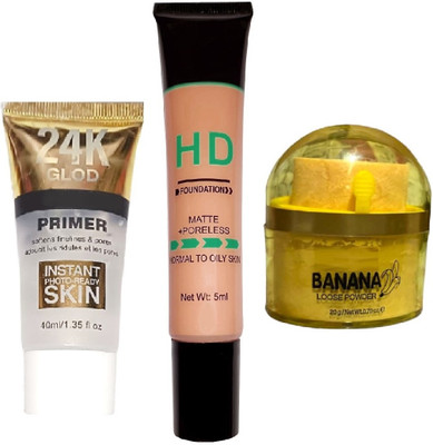 nn all skin type perfect new best face mini makeup combo set pack of 3(3 Items in the set)