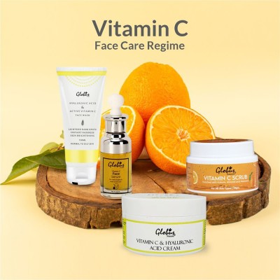Globus Naturals Vitamin C Face Care Combo - Face Wash, Face Cream, Face Scrub, Face Serum(4 Items in the set)