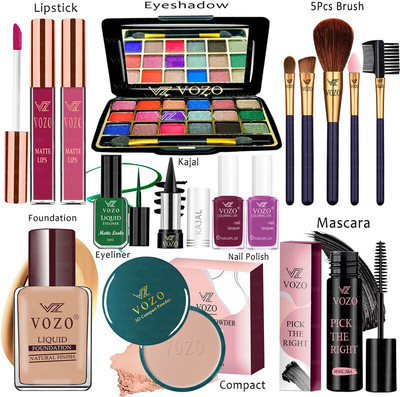 VOZO Makeup Combo Kit One-stop Beauty Package for Beginners and Professionals 311(15 Items in the set)