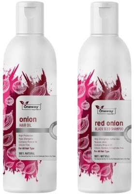 Oneway Happiness Onion Hair Care Combo – Hair Oil & Shampoo (100ml Each)(2 Items in the set)