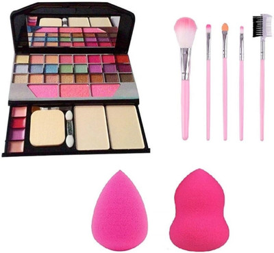 Hezruck All in one TYA 6155 Makeup kit with 5Pc Makeup Brushes & 2Pc Blender Sponge(4 Items in the set)
