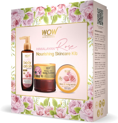 WOW SKIN SCIENCE "Himalayan Rose Gift Box - Nourishing Skincare Kit For Light Hydration & Exfoliation Normal To Oily Skin "(3 Items in the set)