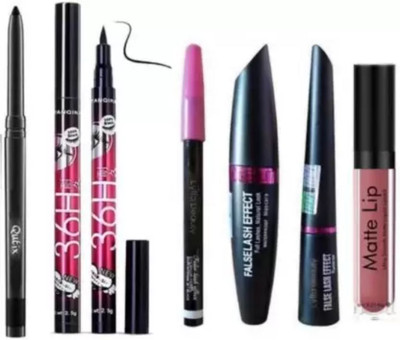 swenky COMBO WITH 3IN1 EYELINER,MASKARA,KAJAL, LIQUID LIPSTICK PENCIL EYELINER(7 Items in the set)