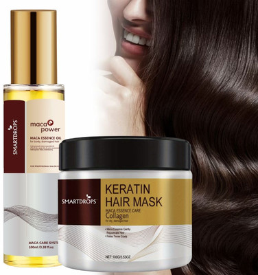 smartdrops Hair Oil for Controls Hair Fall + Keratin Moisturiser&Smooth Hair Mask| Smooth, Soft & Healthy-Looking Hair Combo Pack(2 Items in the set) smartdrops Hair Oil for Controls Hair Fall + Keratin Moisturiser&Smooth Hair Mask| Smooth, Soft & Healthy-Looking Hair Combo Pack(2 Items in the set)