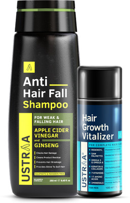 USTRAA Hair Growth Vitalizer - 100 ml & Anti Hair Fall Shampoo - 250 ml(2 Items in the set)