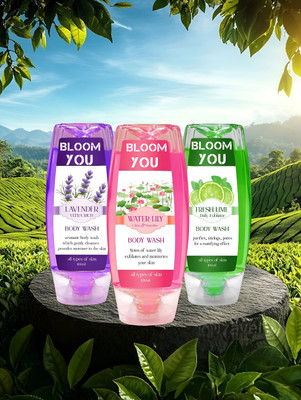 BLOOM YOU Daily Glow Body Wash Set – Aromatic Trio(4 x 75 ml)