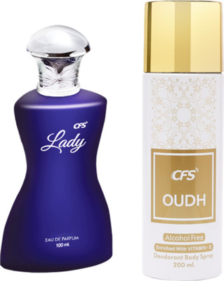 CFS Lady EDP Long Lasting Perfume & Oudh White Deodorant Body Spray(2 Items in the set)