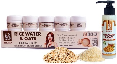 Beleza professional Combo Pack of (Rice Water & Oats face wash 100ml & Rice Water & Oats FACIAL KIT 125 gm) with korean beauty Secrets(7 Items in the set)