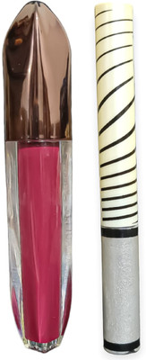 Luipui DARK PINK LIPSTICK AND SILVER EYELINER(1 Items in the set)