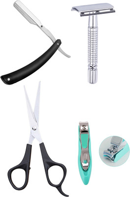Angel Infinite Combo Shaving Razor, Scissor, Safety Razor and Nail Clipper(4 Items in the set)