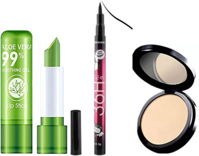 swenky COLOR CHANGING LIPSTICK & WATERPROOF EYELINER WITH COMPACT(3 Items in the set)