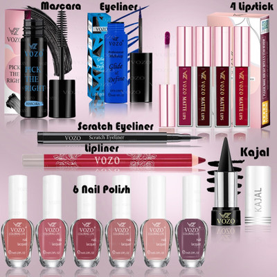 VOZO Makeup Combo Complete Glam Set for Makeup Lovers -02(15 Items in the set)