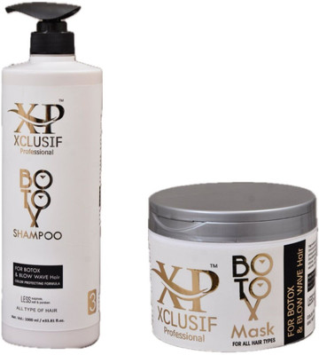 XCLUSIF PROFESSIONAL Botox After Care Shampoo 1000 ML + Botox After Care Mask 500 ML | Sulphate and Paraben Free(2 Items in the set)