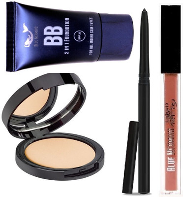 BLUEMERMAID HIGH QUALITY COMBO FOUNDATION+COMPACT+KAJAL+LIPSTICK(1 Items in the set)