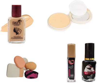 DA.VE Compact+Foundation+Puff+Eye liner+Maskara(4 Items in the set)