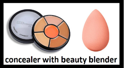 Maryville beauty blender with concealer palette multi combo set easy to use pack of 2(2 Items in the set)