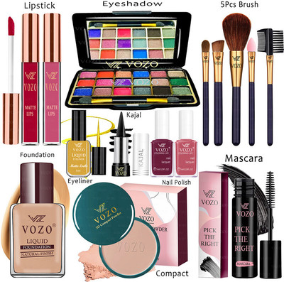 VOZO Makeup Combo Kit One-stop Beauty Package for Professionals 168(15 Items in the set)