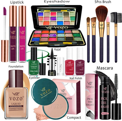 VOZO Makeup Combo Sets One-stop Beauty Package for Beginners and Professionals 333(15 Items in the set)