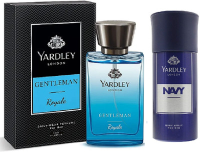 Yardley London 1 GENTLEMAN ROYALE PERFUME 50ML , 1 NAVY DEODORANT 150ML , PACK OF 2(2 Items in the set)