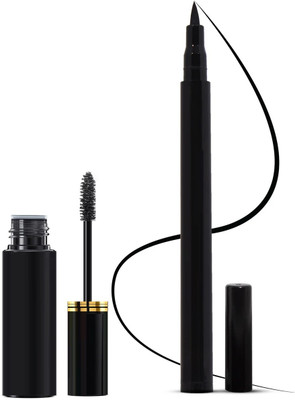 Wonholli Mascara + Black Eyeliner Combo Pack Smudge & Waterproof(2 Items in the set)