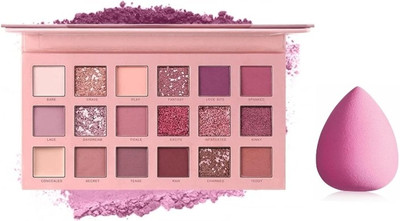 Ashyra Eyeshadow 18 Color Palette + Beauty Blender Set Makeup Sponge Blending Face Makeup(2 Items in the set)