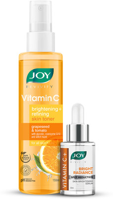 Joy Revivify Vitamin C Brightening Skin Toner 150ml | Revivify Vitamin C+ Skin Brightening Face Serum 30ml ( Combo Pack )(2 Items in the set)