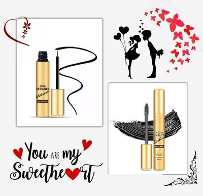CATERINACHIARA Best water proof and long lasting eye makeup eye liner and mascara(2 Items in the set)