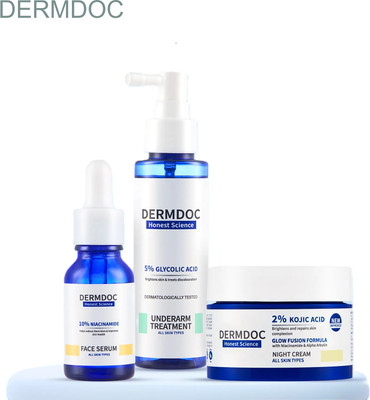 DermDoc Skin Brightening Set: Night Cream, Niacinamide Serum, & Spray(3 Items in the set)