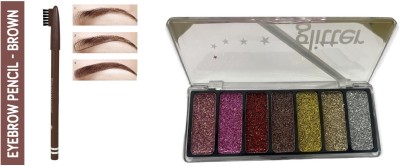 REIMICHI Brown Eyebrow Pencil & Glitter Eye Shadow(2 Items in the set)