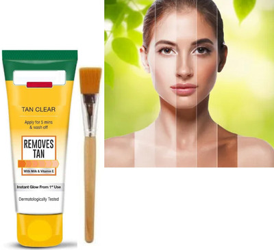 GABBU Tan Removal Cream With Milk & Vitamin E with Bursh(2 Items in the set)