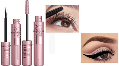 Neycare easy to use new makeup eyeliner with mascara combo pack of 2(2 Items in the set)