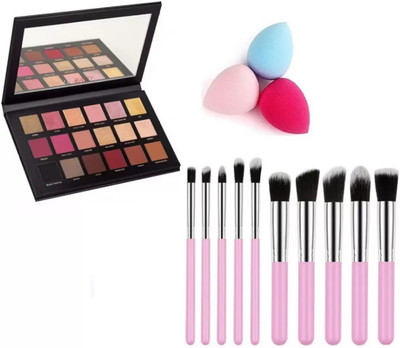 SUBHMUN Eyeshadow+sponges 3 + Makeupbrushes 10(14 Items in the set)