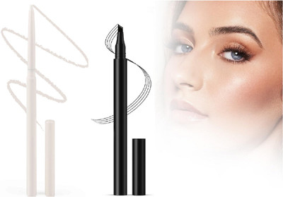 Neycare water proof new black eyebrow filer pen with white eye kajal pack of 2(2 Items in the set)