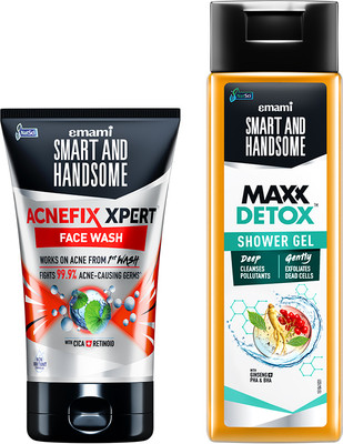 Smart and Handsome Anti-Acne & Detox - Acnefix Xpert Face Wash 50g + Maxx Detox Shower Gel(2 Items in the set)