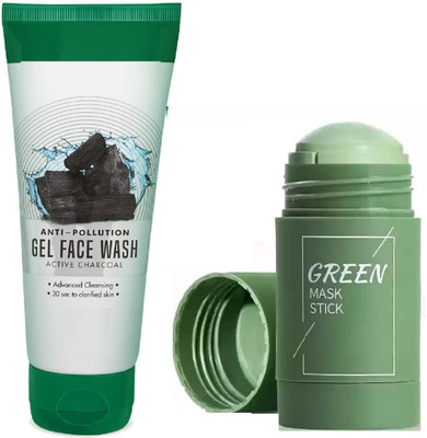 GFSU - GO FOR SOMETHING UNIQUE Gel Face Wash Active Charcoal with green stick(2 Items in the set)