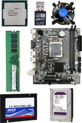 PreSolve H110-I5-6th-8GB-WF+BL-SSD-1TB-HDD-FAN Combo Motherboard(Black)