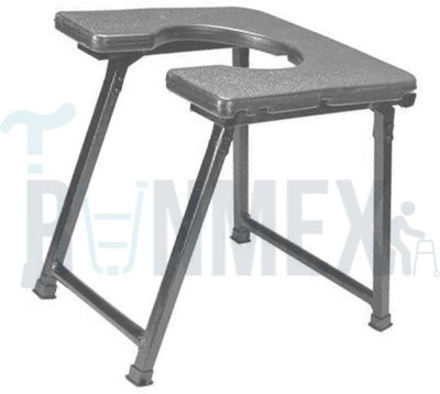 RUNMEX Rustproof Commode Stool with Anti-Slip Legs Commode Chair(Black)