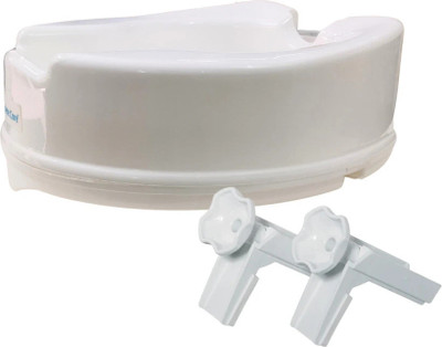 Complete Care Commode Raiser with Adjustable Height & Anti-Slip Design, 4 Inch Commode Chair(White)