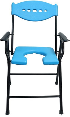 DARLIE Commode Chair for unisex/ADULT Comfortable Safe chair(BLUE)Mobile Commode Chair Commode Chair(Blue, Black)