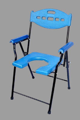 Myank Folding Commode Over Toilet Disabled Patients & Pregnant Woman Commode Chair Commode Chair(Blue)
