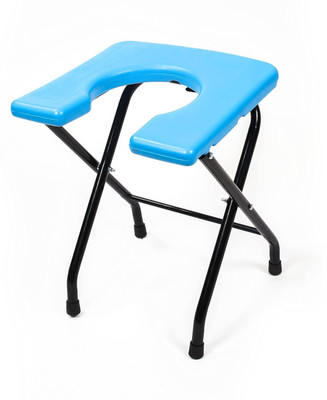 BEDICIA Commode chair with Pot durable foldable comfortable seatfor adults elderly[BLUE] Commode Chair(Blue)