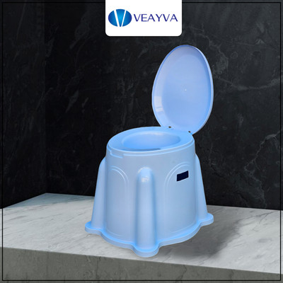 veayva Portable Commode Chair | Western Toilet Stool For People Having Knee Problem Commode Shower Chair(Blue)