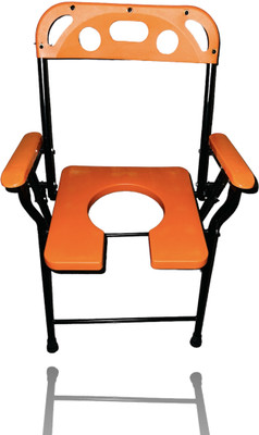 DARLIE NEW DEZINE COMODE CHAIR Commode Chair(Orange, Black)