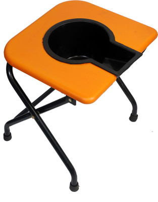 RADIANT TRADERS Imported Folding Commode Stool For Disable Person (Light Weight & Heavy Duty) (Orange) Commode Chair(Black, Orange)