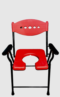 coredeal Commode Shower Chair(Red, Silver)