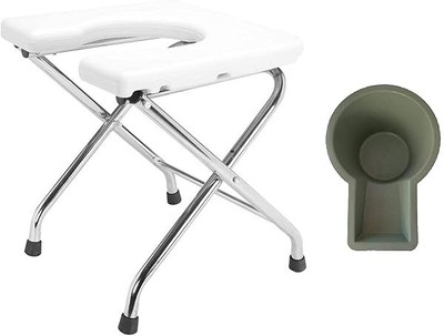 CLASORA Commode Shower Chair(White)